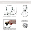 Helena Espresso Cups with Saucers, Set of 6 - CRYSTALIA GLASS